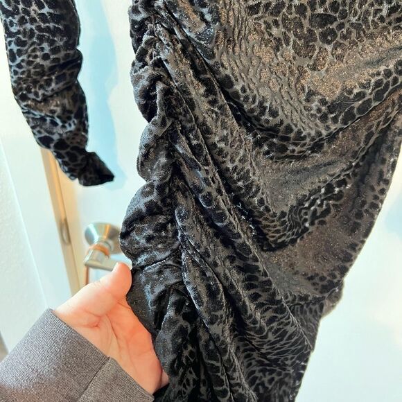 NWT LIKELY Leopard Burnout Wylie Mini Dress in Black 2 - Picture 6 of 8